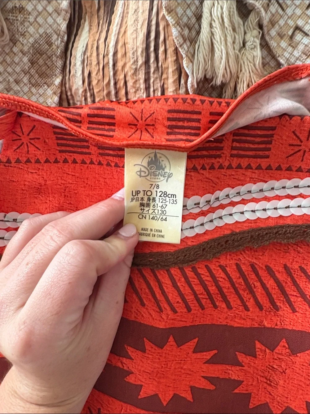 Disney Red Tribal Crop Top & Sash Kids Accessory Set